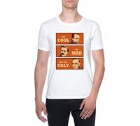 BIOCLOD Camus Nietzsche Sartre Cool Mad Ugly Hommes T-Shirt Blanc Col Rond Men White Round Neck 3XL