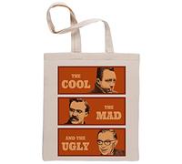 Bioclod Camus Nietzsche Sartre Cool Mad Ugly Réutilisable Coton Beige Sac de Courses Reusable Cotton Shopping Bag