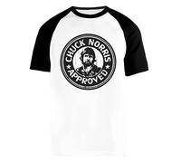 BIOCLOD Chuck Norris Approved Hommes Femmes Unisexe Baseball T-Shirt Manches Courtes Noires Col Rond Men Women Unisex Baseball T-Shirt White M