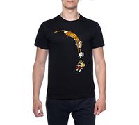 BIOCLOD Funny Calvin and Hobbes Hommes T-Shirt Noir Col Rond Men Black Round Neck