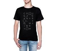 BIOCLOD Ground Control Tom Hommes T-Shirt Noir Col Rond Men Black Round Neck