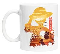 Bioclod One Piece Luffy Sunset Good Day To Sail Tasse de Tasse Réutilisable en Verre Blanc Pour le café de thé Coffee Cup