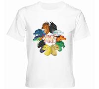 BIOCLOD Wings of Fire Garçon Fille des Gamins Unisexe T-Shirt Blanco Col Rond Boy Girl Kids Unisex T-Shirt White