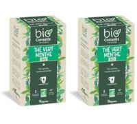 BioConseils - Infusion Bio Équitable Vert à la Menthe Infusion Boissons Vertes - 20 sachets (Lot de 2)