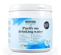 Biocool Poudre de purification eau soluble - 450 ml pour eau potable propre dans les caravanes, le camping, la randonnée et les urgences - traite jusqu'à 3 000 litres