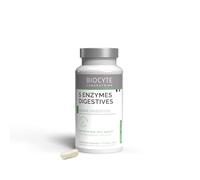 BIOCYTE 5 Enzymes Digestives - Complément Alimentaire Digestion - A base d'Amylase, Cellulase, Lactase, Lipase, Protéase et Menthe Poivrée - 60 Gélules - 30 jours de prise