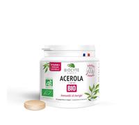 BIOCYTE Acérola Bio - Complément Alimentaire Immunité & Energie - Vitamine C Issue d'Acérola Bio - Adulte & Enfant - Programme de 20 jours