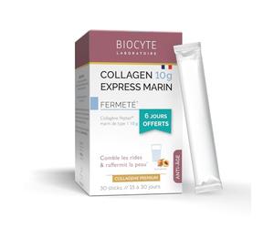 BIOCYTE Collagen 10G Express Marin- Complément Alimentaire Anti-Âge et Jeunesse de la Peau - A base d'Hydrolysat de Collagène Marin - 30 sticks - 15 jours à 30 jours de prise