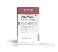 BIOCYTE Collagen HA 1300 mg - Hydrate, Comble les Rides, Raffermit la Peau, Action Anti-Âge - Complément Alimentaire Collagène Marin, Acide Hyaluronique, Co Q10, Niacinamide - 80 gélules - 20 jours