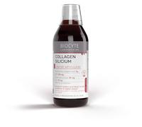 BIOCYTE Collagen Silicium - Confort Articulaire, Santé Osseuse - Silice, Hydrolysat De Collagène Marin, Acide Hyaluronique, Vitamine E - Goût Fruits Rouges - Programme 25 Jours