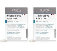 BIOCYTE Microbiote Minceur - Complement Alimentaire Probiotique Flore Intestinale - 10 milliards d'UFC, Vitamines, Arginine, Chrome, Chicorée - Programme 20 Jours (Lot de 2)