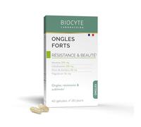 BIOCYTE Ongles Forts - Keratine, Magnesium, Zinc, Vitamine D, Biotine - Résistance & Beauté Des Ongles - Programme 20 Jours