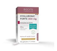 BIOCYTE Pack Hyaluronic Forte - Complément Alimentaire Anti-âge & Hydratation de la Peau - Acide Hyaluronique - 90 Gélules - Programme de 3 mois
