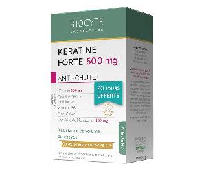 Biocyte Pack Kératine Forte 500mg Anti Chute Résistance du cheveu 120 Gélules