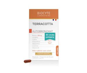 BIOCYTE Pack Terracotta Autobronzant - Teint Hâlé Sans Soleil - Sans Beta Carotene - Roucou, Lutéine, Astaxanthine, L-Tyrosine, Vitamine D - Programme 90 jours