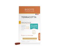 BIOCYTE Pack Terracotta Bronzage - Complement Alimentaire Bronzage, Préparateur Solaire - Double Source de Melanine, L-Tyrosine, Cuivre - Programme de 90 jours