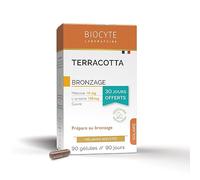 BIOCYTE Terracotta Bronzage - Complément Alimentaire Bronzage - Mélanine, Cuivre, L-Tyrosine - 90 Gélules - Programme de 90 Jours