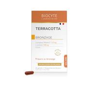 BIOCYTE Terracotta Bronzage - Complement Alimentaire Bronzage, Préparateur Solaire - Double Source de Melanine, L-Tyrosine, Cuivre - Programme de 30 jours