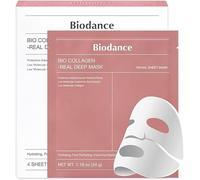 Biodance Bio Collagen Profond Masque Visage, Skincare Coréen Hydratant et Raffermissant à l'Acide Hyaluronique, à la Niacinamide et Aux Galactomycètes, 4 Feuilles, 34 g.