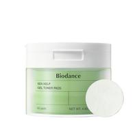 Biodance Lot de 60 tampons de toner en gel de varech, apaisants et apaisants pour les peaux sensibles, contrôle de l'huile et du sébum, soin des imperfections, tampons de toner exfoliants doux, soins