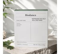 Biodance Masque rafraîchissant aux algues de mer Real Deep 4 feuilles, masque en tissu aux algues de mer de soins de la peau coréens, masque facial hydratant profond, traitement apaisant purifiant et 