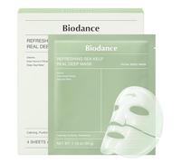 BIODANCE Refreshing Sea Kelp Real Deep, Masque Visage Hydrogel, Masque de Nuit Hydratant et Apaisant, Soin Après-Soleil, K-Beauty Coréenne, 4 Masques