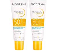 BIODERMA Photoderm Crème Peaux Sensibles et Sèches SPF50+ Protection Solaire 2x40 ml