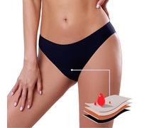 BIOECEUA Pantalon de natation menstruel pour femmes, 4 plis, anti-fuite, sans traces, pour filles et adolescentes, super absorbant, séchage rapide, pour la plage et la piscine, Noir , M