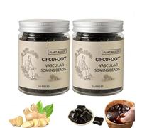 Bioequis Perles à base de plantes, sels de trempage pour les pieds, perles de trempage botaniques nettoyantes pour les pieds, trempage naturel des pieds à l'armoise, soulagent la fatigue (2pcs)