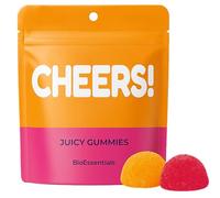 BioEssentials Cheers! Pre-Game - Gummies Récupération Post-Célébration - DHM 910mg & Vitamine C - Soutien Foie & Antioxydant - Blue Ginger 120mg & Curcuma + Complexe B Zinc - 18 Packs