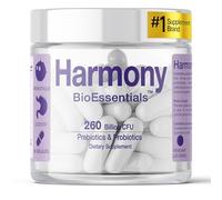BioEssentials Harmony - Probiotiques & Prébiotiques - 260 Milliards UFC & 10 Souches - Soutien immunitaire - Inuline FOS GOS + Enzymes Digestives + Vitamines C & D3 - 90 Gélules Végétales