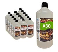 Bioéthanol 1L X 30 - Combustible Écologique Premium pour Cheminée Poêles en Acier InoxydableI - Liquide- Flamme Propre, sans Odeur ni Fumée - Ressources Végétales - Haute Performance (1Lx30)