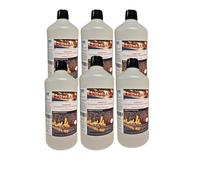 Bioéthanol 1L X 6 - Combustible Écologique Premium pour Cheminée Poêles en Acier InoxydableI -Liquide- Flamme Propre, sans Odeur ni Fumée - Ressources Végétales - Haute Performance (1Lx6)