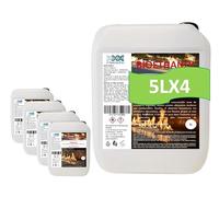 Bioéthanol 5LX4 - Combustible Écologique Premium pour Cheminée Poêles en Acier InoxydableI - Flamme Propre, Sans Odeur ni Fumée - Ressources Végétales - Haute Performance (5LX4)