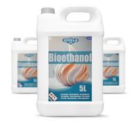 Bioéthanol 96,6 % 15 l | Alcool bio inodore 96,6 % 3 x 5 l | Bioéthanol pour cheminée, cheminée de table, cheminée au bioéthanol | Sans odeur | Combustion propre, sans fumée, flamme vive et stable