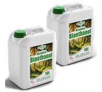 Bioéthanol 96,6 % 20 l | Alcool bio parfum forêt 96,6 % 2 x 10 l | Bioéthanol pour cheminée, cheminée de table | Parfum forêt au bioéthanol | Combustion propre, sans fumée, flamme vive et stable