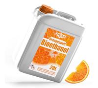 Bioéthanol 96,6 % 20 l | Alcool bio parfum orange 96,6 % 20 l | Bioéthanol pour cheminée, cheminée de table, cheminée au bioéthanol | Parfum orange | Combustion propre, sans fumée, flamme vive et