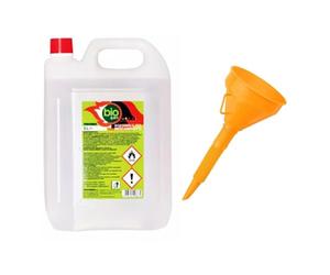 Bioéthanol 99,9% Bio Sprint 1 x 5 l - pour Cheminée de Table, Cheminée & déco de Jardin - sans Fumée ni suie 100% d'origine végétale,Ultra-inodore + + Entonnoir Offert