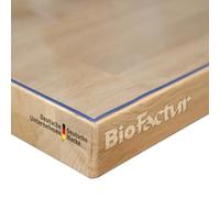 BioFactur Film de table transparent sur mesure | nappe transparente comme du verre | protection de table transparente de 2 mm | Lavable | Bord droit sous-main de bureau (transparent, 90 x 240 cm)