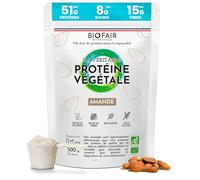 BIOFAIR NUTRITION - Protéine Vegan, Végétale et Bio - À Base d'Amande de Sicile - Saine, 100% Naturelle et Responsable - 20 Doses de 25 Gr - 500 Gr