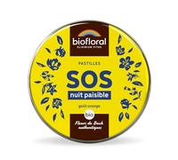 BIOFLORAL - SOS Secours Nuit Paisible BIO - 165 Pastilles - Stop les Pensées répétitives - Fleurs de Bach Authentiques - Sans Alcool