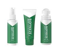 Biofreeze Lot de 1 Roll-On 89ml, 1 Spray 118ml & 1 Tube 118 ml Action per le Froid - Soulage les douleurs musculaires et articulaires