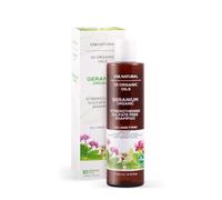 biofresh cosmetics Via Natural Géranium Shampooing avec 10 huiles biologiques pour cheveux pour homme et femme, tous types de cheveux, soin des cheveux, shampooing fortifiant, sans sulfate, végétalien