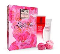 BioFresh Rose of Bulgaria - Coffret cadeau - 3 petits savons de 40 grammes, Crème pour les mains 75 ml un eau de parfum