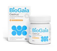 BioGaia Gastrus® Comprimés Probiotiques à Croquer | Équilibre de la Flore Intestinale | Complément Alimentaire | Contient le L. Reuteri Gastrus® | Arôme Mandarine - 30 Comprimés
