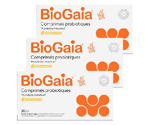 BioGaia Probiotiques Lactobacillus Reuteri Protectis Arôme Citron 30 comprimés - Lot de 3