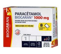 Biogaran Paracétamol 1000mg Comprimés Effervescents 8 Sachets