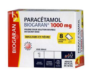 Biogaran Paracétamol 1000mg Comprimés Effervescents 8 Sachets