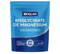 Bioglan Gélules de Glycinate de Magnésium 1500mg, Boîte de 60 | Approvisionnement pour 1 Mois, Haute Concentration 300mg de Magnésium élémentaire, Aide à Réduire la Fatigue et l'épuisement.