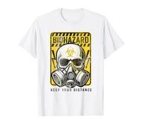 Biohazard Panneau vintage en forme de crâne Inscription Keep Your Distance T-Shirt